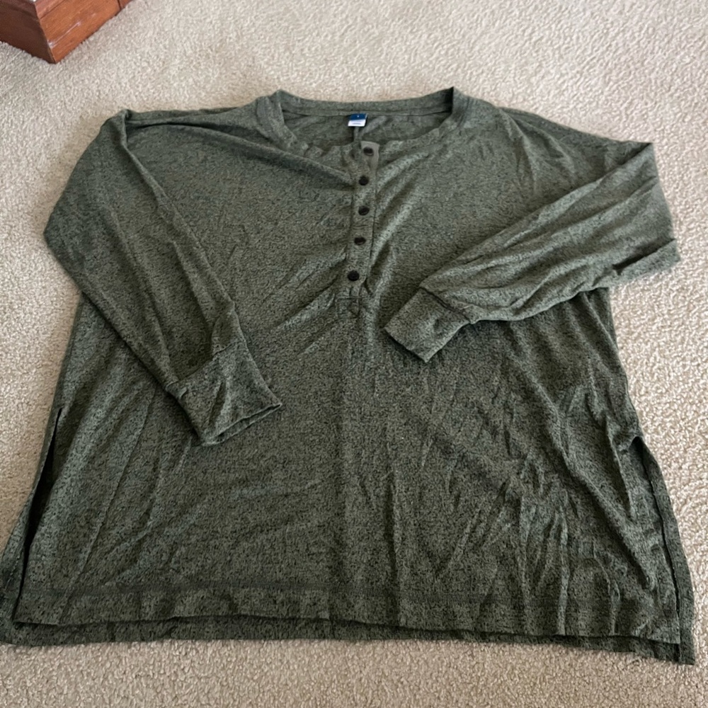 Old Navy Olive Henley Top